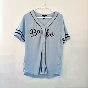 light blue babe jersey top